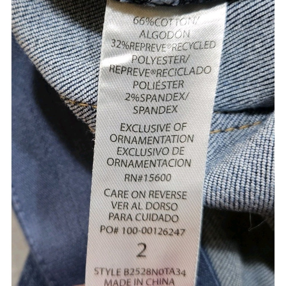 Democracy Skyrise Wide Leg Jeans Women 2 Blue Dark Wash Stretch Panel 26x33 - Picture 9 of 16